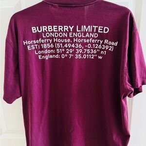 Burberry Location Print T-Shirt Garnet Sz M